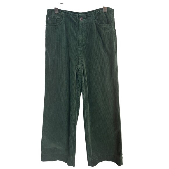 2/$30 Adriano Goldschmied 26 Dark Green High Waisted Wide Leg Corduroy Pants - Picture 1 of 15